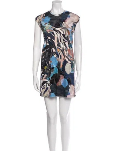 Pre-owned Raquel Allegra Printed Mini Dress In Neutral
