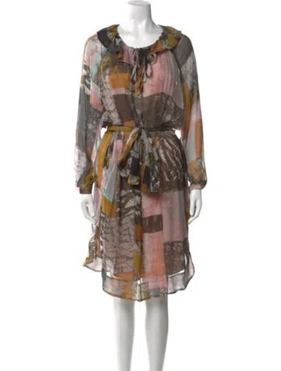 Pre-owned Raquel Allegra Printed Mini Dress In Pink