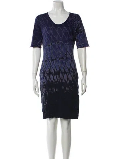 Pre-owned Raquel Allegra Printed Mini Dress In Purple
