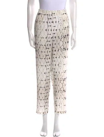 Pre-owned Raquel Allegra Printed Straight Leg Pants In Multi