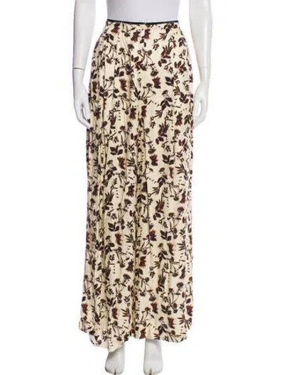 Pre-owned Raquel Allegra Printed Wide Leg Pants In Neutral