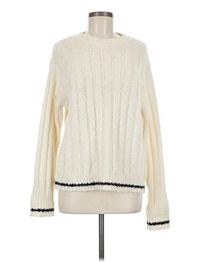 Pre-owned Raquel Allegra Pullover Sweater In White