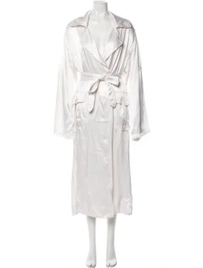 Pre-owned Raquel Allegra Raw-edge Trim Robe In Multi