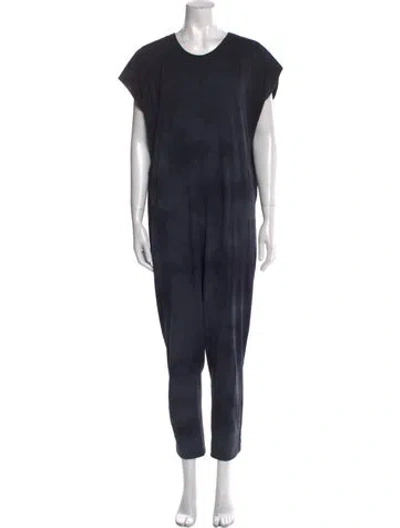 Pre-owned Raquel Allegra Scoop Neck Jumpsuit In Blue