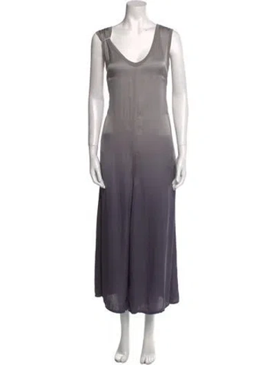 Pre-owned Raquel Allegra Scoop Neck Jumpsuit In Gray