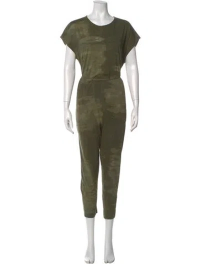 Pre-owned Raquel Allegra Scoop Neck Jumpsuit In Green