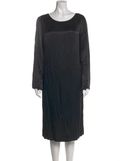 Pre-owned Raquel Allegra Scoop Neck Knee-length Dress In Black