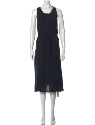 Pre-owned Raquel Allegra Scoop Neck Long Dress In Black