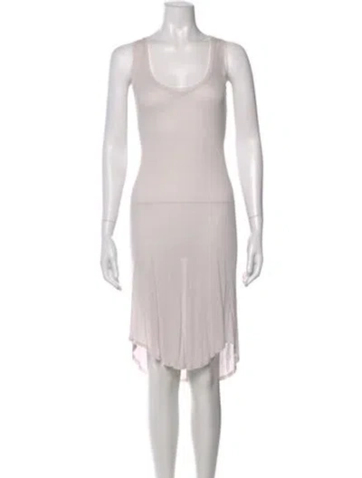 Pre-owned Raquel Allegra Scoop Neck Midi Length Dress In Neutral