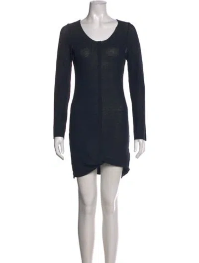 Pre-owned Raquel Allegra Scoop Neck Mini Dress In Black