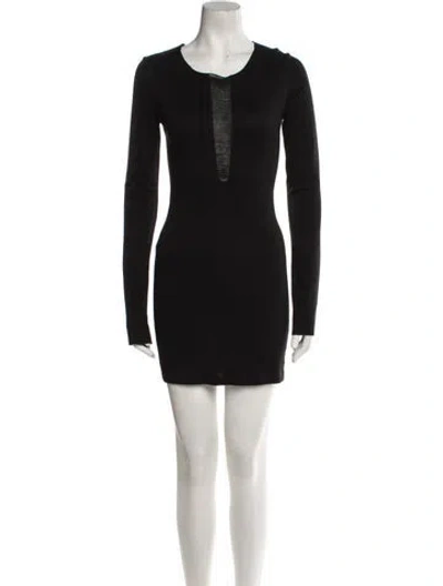 Pre-owned Raquel Allegra Scoop Neck Mini Dress In Blue