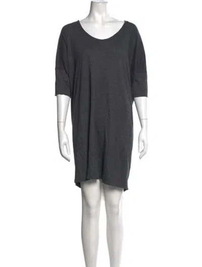 Pre-owned Raquel Allegra Scoop Neck Mini Dress In Grey