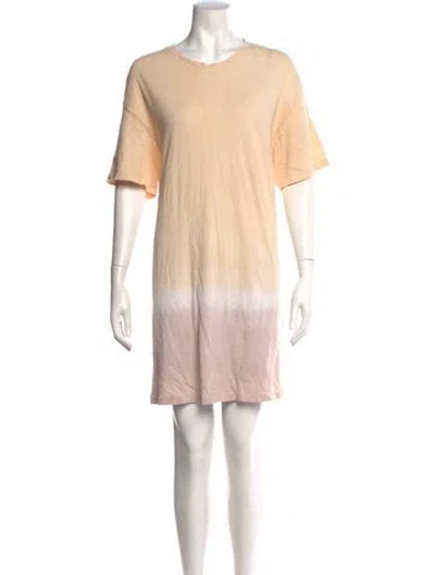 Pre-owned Raquel Allegra Scoop Neck Mini Dress In Neutral