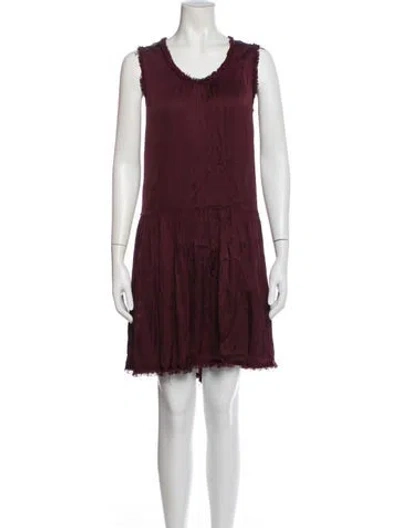 Pre-owned Raquel Allegra Scoop Neck Mini Dress In Red