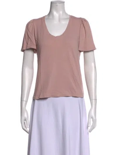 Pre-owned Raquel Allegra Scoop Neck Short Sleeve T-shirt In Pink