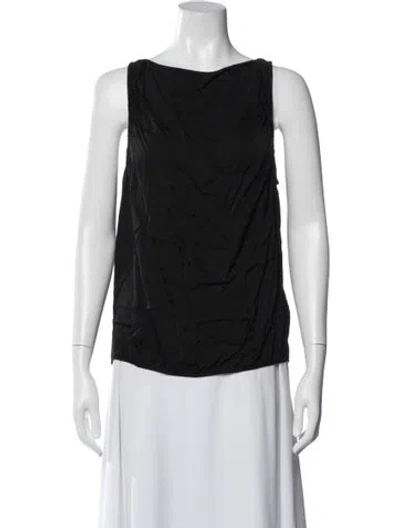 Pre-owned Raquel Allegra Scoop Neck Sleeveless Top In Black
