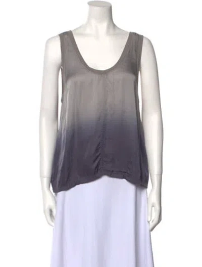 Pre-owned Raquel Allegra Scoop Neck Sleeveless Top In Gray