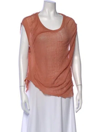 Pre-owned Raquel Allegra Scoop Neck Sleeveless Top In Orange