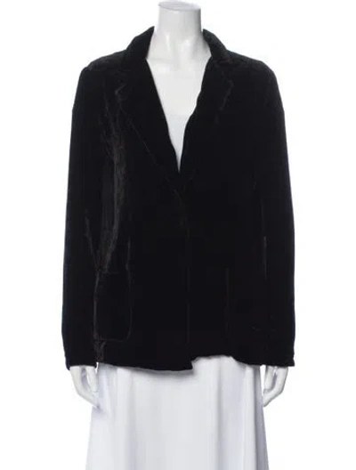 Pre-owned Raquel Allegra Silk Blazer In Black