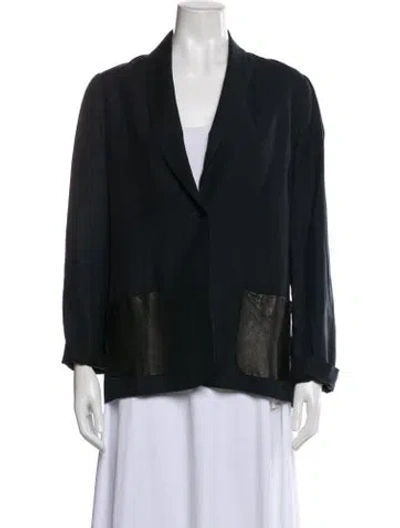 Pre-owned Raquel Allegra Silk Blazer In Blue