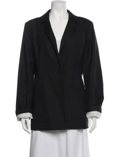 Pre-owned Raquel Allegra Silk Blazer In Blue