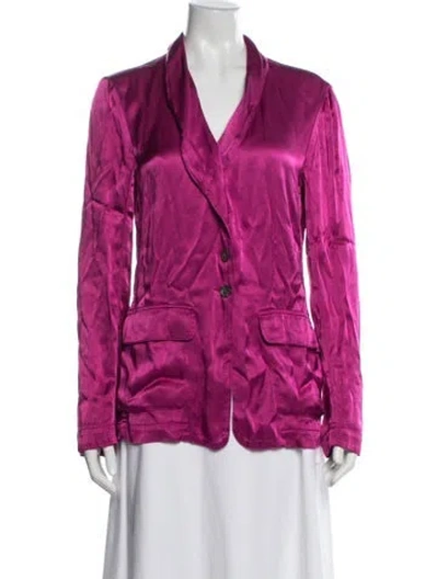 Pre-owned Raquel Allegra Silk Blazer In Purple