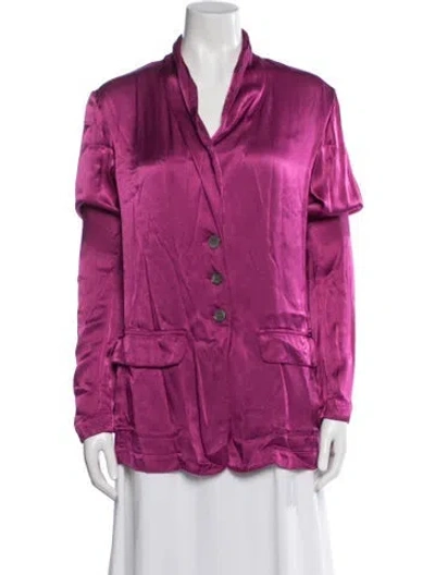 Pre-owned Raquel Allegra Silk Jacket W/ Tags In Purple