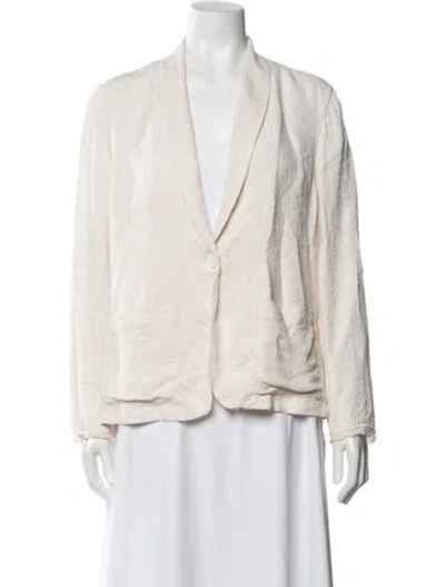 Pre-owned Raquel Allegra Silk Jacket In White
