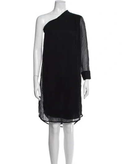 Pre-owned Raquel Allegra Silk Knee-length Dress In Black