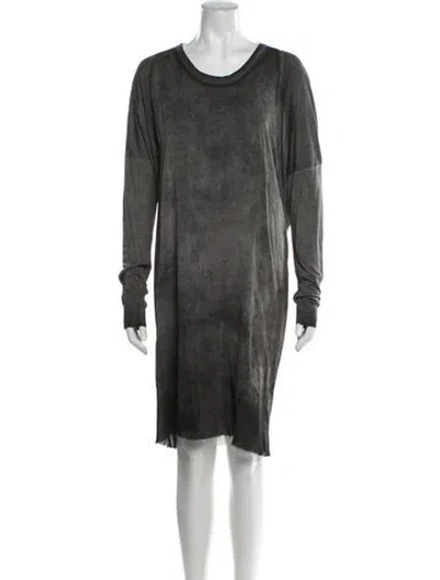 Pre-owned Raquel Allegra Silk Knee-length Dress In Gray