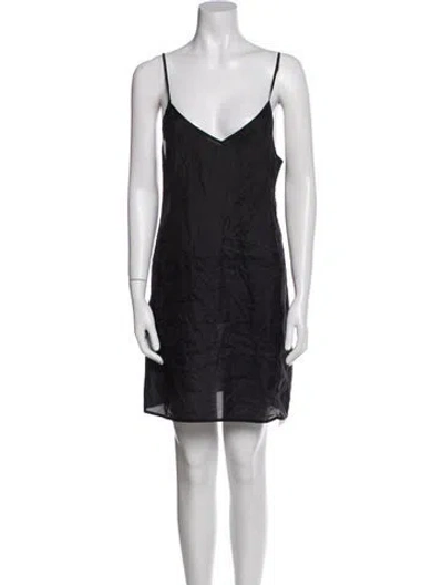 Pre-owned Raquel Allegra Silk Lace Trim Embellishment Nightgown In Black