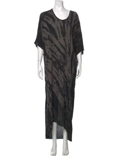 Pre-owned Raquel Allegra Silk Long Dress In Blue