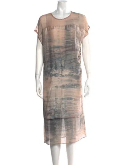 Pre-owned Raquel Allegra Silk Long Dress In Neutral
