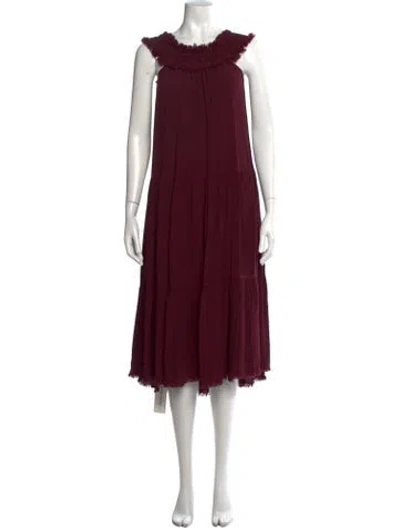 Pre-owned Raquel Allegra Silk Long Dress In Purple