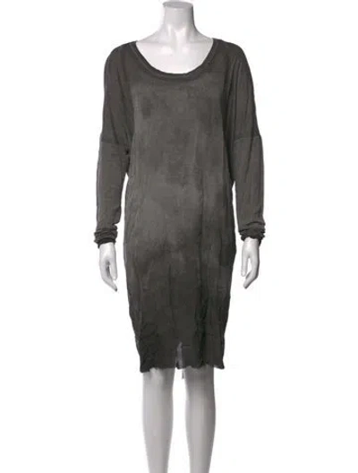 Pre-owned Raquel Allegra Silk Midi Length Dress In Grey