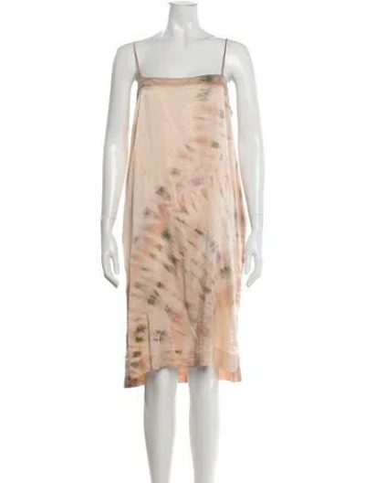 Pre-owned Raquel Allegra Silk Midi Length Dress In Neutral
