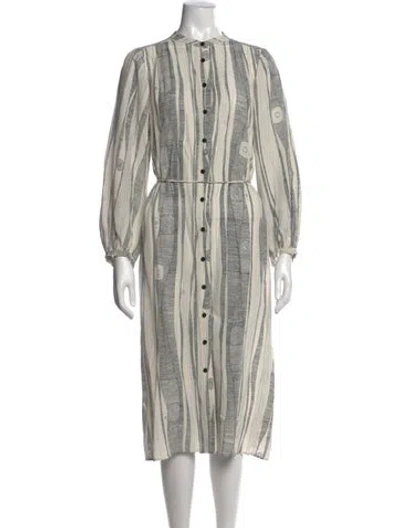 Pre-owned Raquel Allegra Silk Midi Length Dress In Neutral