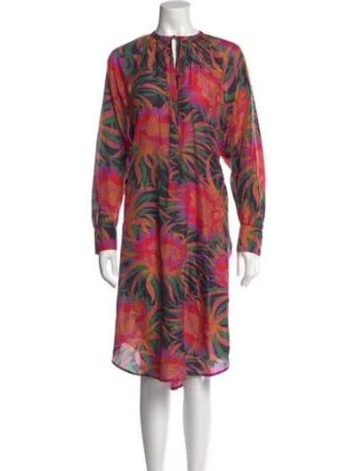 Pre-owned Raquel Allegra Silk Midi Length Dress In Pink