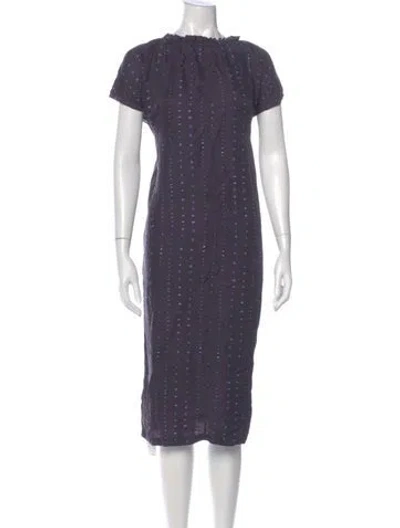 Pre-owned Raquel Allegra Silk Midi Length Dress In Purple