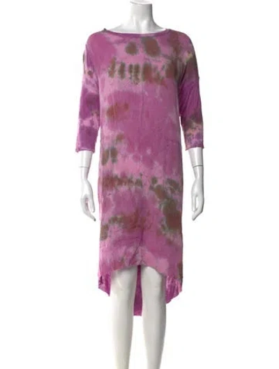 Pre-owned Raquel Allegra Silk Midi Length Dress In Purple