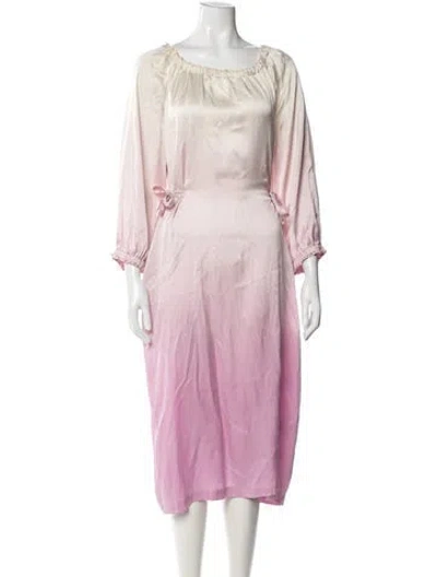 Pre-owned Raquel Allegra Silk Midi Length Dress In Purple