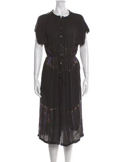Pre-owned Raquel Allegra Silk Midi Length Dress W/ Tags In Gray