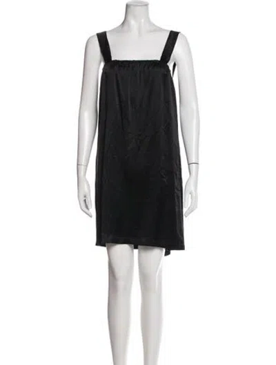 Pre-owned Raquel Allegra Silk Mini Dress In Black