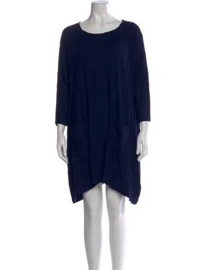 Pre-owned Raquel Allegra Silk Mini Dress In Blue