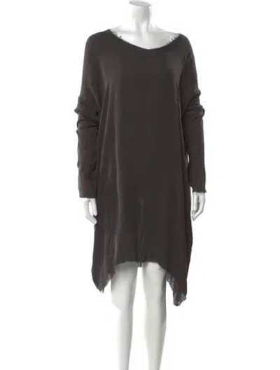 Pre-owned Raquel Allegra Silk Mini Dress In Gray