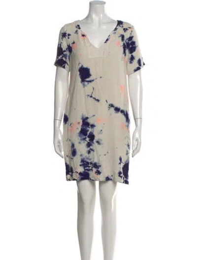 Pre-owned Raquel Allegra Silk Mini Dress In Gray