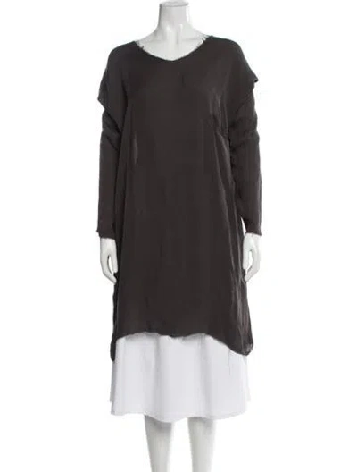 Pre-owned Raquel Allegra Silk Mini Dress In Gray