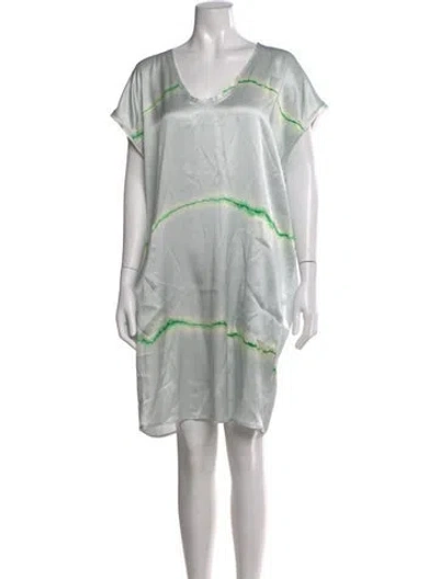 Pre-owned Raquel Allegra Silk Mini Dress In Green