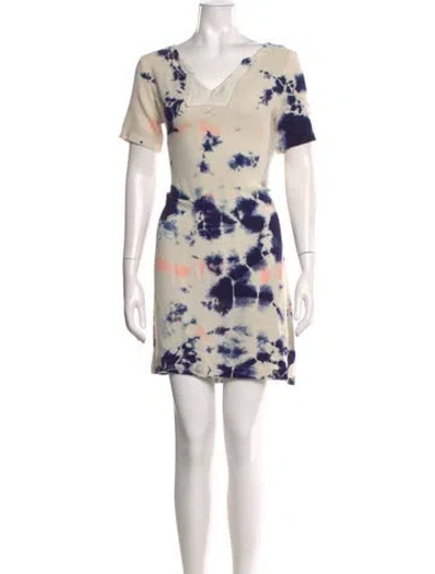 Pre-owned Raquel Allegra Silk Mini Dress In Neutral