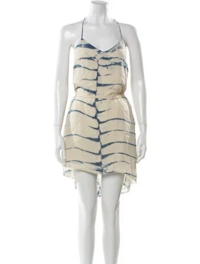 Pre-owned Raquel Allegra Silk Mini Dress In Neutral